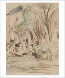 Scéne de village by Jules Pascin, Aquarelle et crayon sur papier, sold Dec 2017