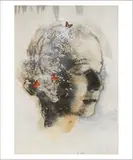 Femme aux papillons by Didier Mahieu, 2006, Technique mixte et collage sur papier, sold Dec 2017