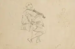 Etude pour un musicien by Georges Clairin, Crayon sur papier, sold Nov 2021