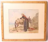 L'âne des Korrigans, légende bretonne by Alfred Quesnay de Beaurepaire, Aquarelle et encre sur papier, sold Nov 2021