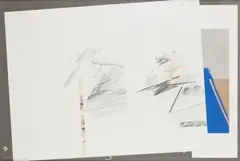 Composition by Michel Tyszblat, 1980, Crayon et gouache sur papier, sold Nov 2021