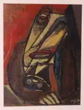 Portrait d'homme by Bernard Leijs, Gouache, pastel et aquarelle sur papier, sold Nov 2021