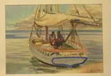 Les deux pêcheurs by Jacques Boullaire, Pastel, sold Mar 2015