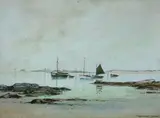 Marine by Pierre Brette, Aquarelle signée en bas à droite, sold Feb 2015