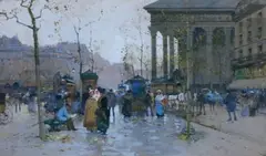 Place de la Madeleine by Eugène Galien-Laloue, Gouache signée en bas à gauche, sold Feb 2015