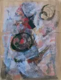 Composition abstraite by Anita de Caro, Gouache sur partition musicale signée en bas à droite, sold Feb 2015