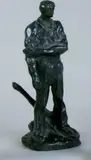Homme à la pioche retroussant sa manche droite by Jules Dalou, Epreuve en bronze à patine brun nuancé, sold Feb 2015