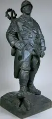 Le poilu, Metz 1918 by Henri Bouchard, Epreuve en bronze à patine brun vert nauncé, sold Feb 2015