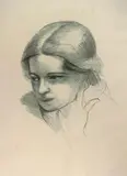 Visage de femme appuyé sur sa main. Première planche de la suite Métamorphose by André Derain, 1927, Lithographie originale, sold Dec 2014