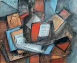 Composition à la pipe et au livre by Alice Halicka-Marcoussis, 1918, Aquarelle signée et datée en haut à gauche, sold Dec 2014