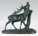 Cerf à la branche n°1 by Pierre-Jules Mêne, Epreuve en bronze à patine brun foncé nuancé, sold Dec 2014