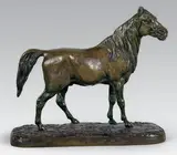 Cheval arabe (Ibrahim) n°1 by Pierre-Jules Mêne, Epreuve en bronze à patine brun nuancé, sold Dec 2014