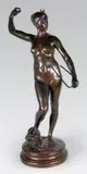 Diane Chasseresse, c. 1895 by Alexandre Falguière, Epreuve en bronze à patine brun nuancé, sold Dec 2014