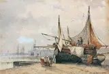 Le port de pêche by Louis Etienne Timmermans, Aquarelle sur papier signé en bas à droite, sold Nov 2014