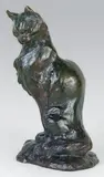 Le chat by Thomas François Cartier, Epreuve en bronze à patine brun nuancé, sold Nov 2014