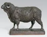 Bélier merinos by Isidore Bonheur, Epreuve en bronze à patine brun nuancé signé, sold Nov 2014