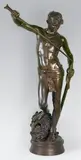 David by Antonin Mercié, Epreuve en bronze à patine brun foncé nuancé, sold Nov 2014