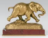 Elephant du Sénégal by Antoine-Louis Barye, Epreuve en bronze à patine or signée, sold Nov 2014