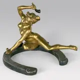 Le by Georges Récipon, Epreuve en bronze à double patine or et gris nuancé signé, sold Nov 2014