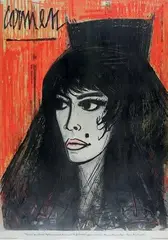 Carmen by Bernard Buffet, Lithographie justifiée «155/275» et signée en bas à droite, sold Oct 2014