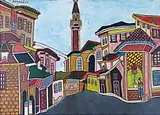 Vue de Sarajevo by Emerik Feješ, Gouache signée en bas à droite et située en haut à gauche, sold Oct 2014