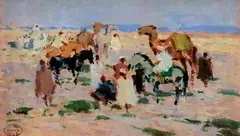 Méhariste dans le désert by Henry Sené, Gouache sur papier, sold Oct 2014