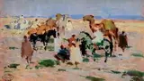Méhariste dans le désert by Henry Sené, Gouache sur papier, sold Oct 2014