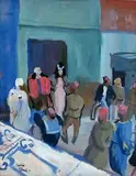 Kasbah à Alger by Charles Brouty, 1950, Gouache située, sold Oct 2014