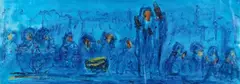 Veillée by Amine Demnati, Huile et gouache sur papier, sold Oct 2014