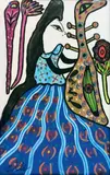 Musicienne by Baya Mahieddine, 1979, Gouache sur papier signé et daté en bas à gauche, sold Oct 2014