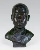 Buste d'enfant indochinois by Gustav Adolphe Hierholz, 1920, Epreuve en bronze à patine brun vert nuancé, sold Oct 2014