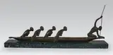Les piroguiers by André Vincent Becquerel, Epreuve en bronze à patine brun foncé nuancé, sold Oct 2014