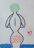 Femme créole de dos by Malcolm de Chazal, Gouache sur papier, sold Oct 2014
