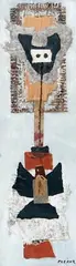 Totem by Raymond Preaux, Technique mixte: collage et huile sur papier signé en bas à droite, sold Sep 2014