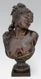 Le Sommeil by Albert-Ernest Carrier-Belleuse, Épreuve en bronze à patine brun nuancé et réhaut de frotté or, sold Sep 2014