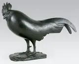 Coq dormant by François Pompon, Epreuve en bronze à patine brun nuancé, sold Sep 2014