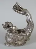 Vide poche à décor de femme sortant des eaux by Jules Jouant, Epreuve en bronze à patine vieil argent, sold Sep 2014