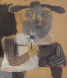 EL BUFON", circa 1957 by Fernando Botero, Gouache et pastel sur carton signé au centre, sold Apr 2008