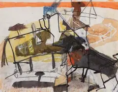 TAUROMACHIE", 1961-64 by Eugène de Kermadec, Gouache, aquarelle et pastel sur papier, sold Apr 2008