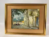 Vue sur la mer de la terrasse by Isidore Rosenstock, Aquarelle, sold Mar 2025