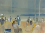 La plage by Bernard Taurelle, Aquarelle, sold Mar 2025