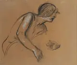 Figure féminine by Maurice Denis, Crayon gras et craie blanche sur papier, sold Feb 2025