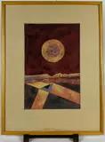 Paysage sous la lune by Roger Blaquière, Gouache sur papier, sold Feb 2025