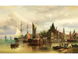 Ansicht von Amsterdam by Elias van Bommel, oil on canvas, sold Sep 2025
