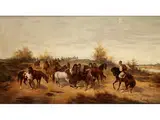 Pferdetreiber auf Einem weg by Ludwig Gedlek, oil on canvas, sold Mar 2015