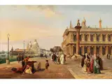 Venezianische Vedute mit Santa Maria Salute und der Biblioteca Marciana by Edward Pritchett, oil on canvas, sold Sep 2025