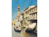 Venedig – Blick auf san Giorgio dei Greci by Rubens Santoro, oil on canvas, sold Sep 2025
