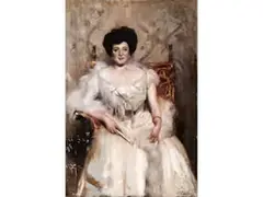 Portrait der Contessa Giustina Castelli by Cesare Tallone, oil on canvas, offered Jun 2023
