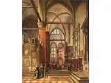 Venedig, Blick in das Innere der Frarikirche by Giuseppe Borsato, oil on canvas, sold Jun 2023