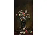 Blumenstillleben mit Krug und Laute by Hugo Charlemont, oil on canvas, offered Dec 2023